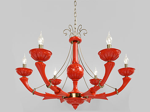 Chandelier with 6 lamps